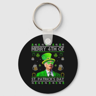Lustiger Froher 4. St. Patricks Day Joe Biden Hör Schlüsselanhänger