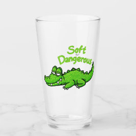 Lustiger fröhlicher Krokodil-Lächeln-Weich aber ge Glas