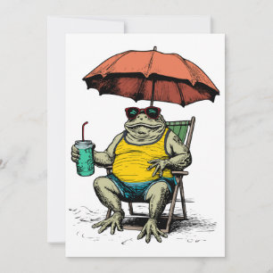 Lustiger Frosch am Strand Einladung