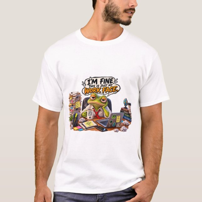 Lustiger Frosch Büro Humor T-Shirt  (Vorderseite)