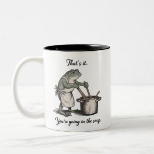 Lustiger Frosch Das wars Du kommst in die Suppe Me Zweifarbige Tasse