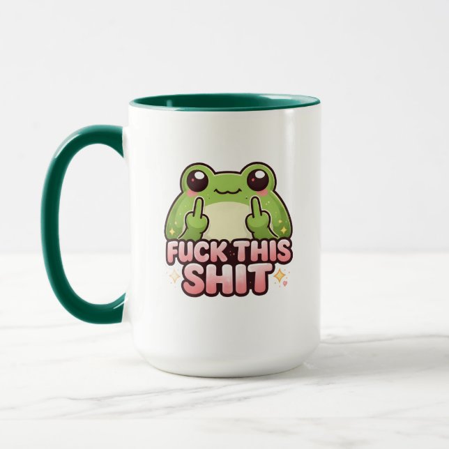 Lustiger Frosch Doppelte Mittelfinger  Tasse (Links)