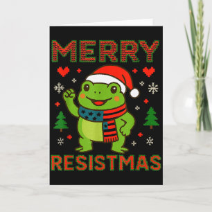 Lustiger Frosch Frohe Resistmas Retro Politische F Karte
