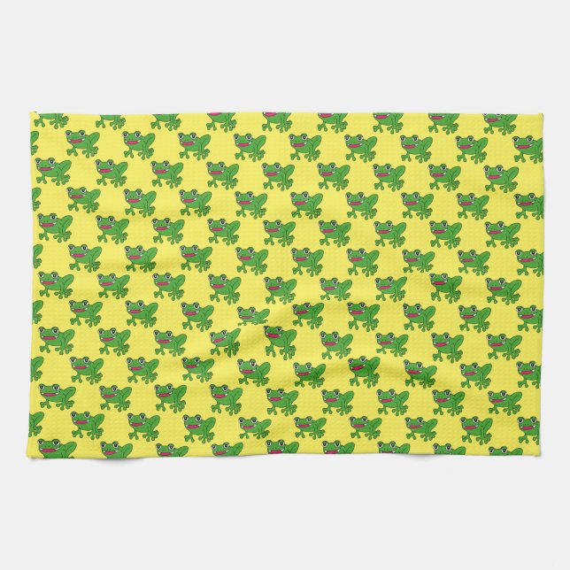 Lustiger Frosch Geschirrtuch (Horizontal)