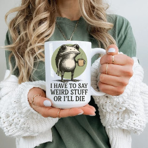 Lustiger Frosch, ich muss seltsame Sachen sagen od Zweifarbige Tasse