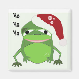 Lustiger Frosch in einem Weihnachtsmannhut Magnet