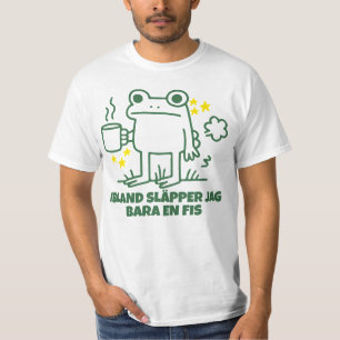 Lustiger Frosch Kaffee Furz Meme  T-Shirt