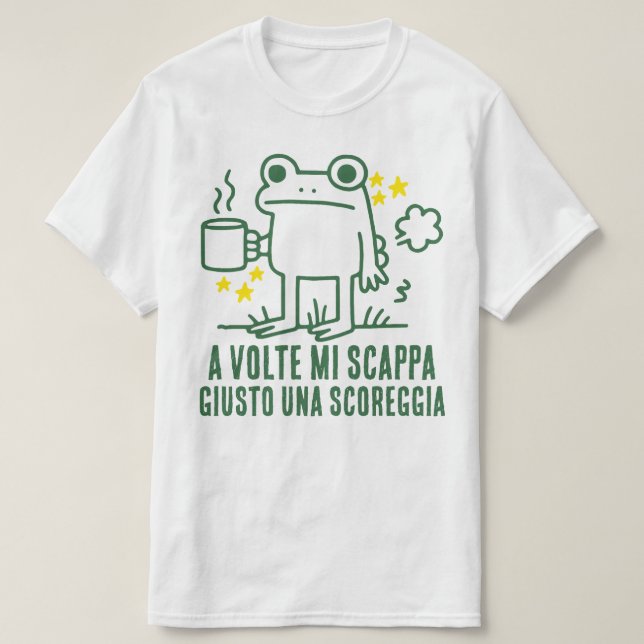 Lustiger Frosch Kaffee Furz T-Shirt (Design vorne)