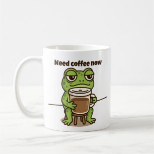 Lustiger Frosch Kaffee Meme Cartoon Tasse