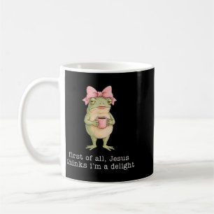 Lustiger Frosch Kaffee Zuerst Denkt Jesus Ein Verg Kaffeetasse