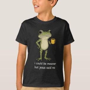 Lustiger Frosch Kaffeeliebhaber Sarkastisches Jesu T-Shirt