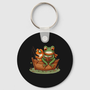 Lustiger Frosch Kröte Angeln Vintage Clic Buch Krö Schlüsselanhänger