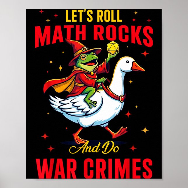 Lustiger Frosch Lass Uns Losrollen Mathe Felsen Un Poster (Vorne)