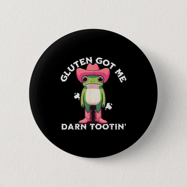 Lustiger Frosch-Meme Gluten Hat Mich Verdammt Noch Button (Vorderseite)