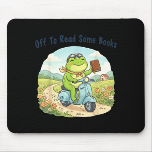 Lustiger Frosch-Meme macht sich auf, um einige Büc Mousepad