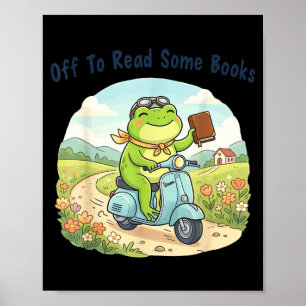 Lustiger Frosch-Meme macht sich auf, um einige Büc Poster