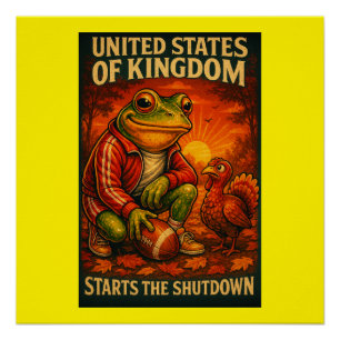 Lustiger Frosch-Meme-Satire – Vereinigte Staaten v Poster