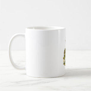 Lustiger Frosch-Meme Vintage-Illustration   Person Kaffeetasse