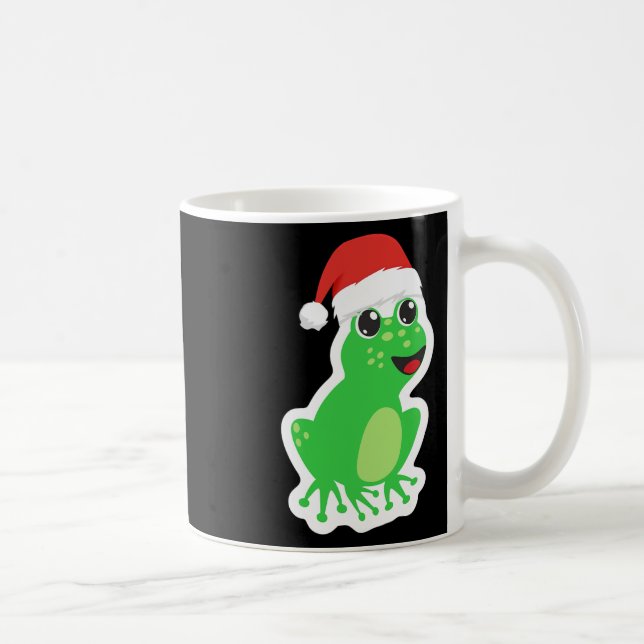 Lustiger Frosch mit Weihnachtsmannmütze für Weihna Kaffeetasse (Rechts)