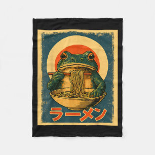 Lustiger Frosch Ramen Kawaii Retro Japanische Aufg Fleecedecke