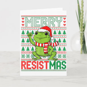 Lustiger Frosch Retro Fröhliche Resistmas Politisc Karte