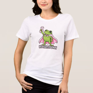 Lustiger Frosch rosa Schleife Krebsbewusstsein Fra Tri-Blend Shirt