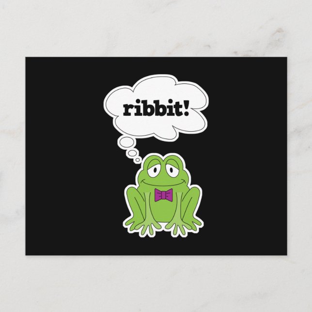 Lustiger Frosch sagt Quak Postkarte (Vorderseite)