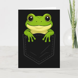 Lustiger Frosch schaut in Tasche Tierliebhaber Män Karte