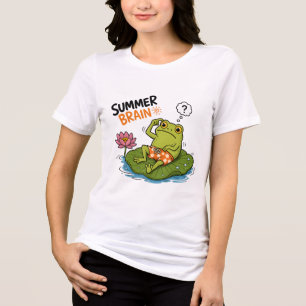 Lustiger Frosch Sommer Gehirn Lustiger Frosch Cart Tri-Blend Shirt