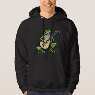 Lustiger Frosch spielt Gitarre Hoodie