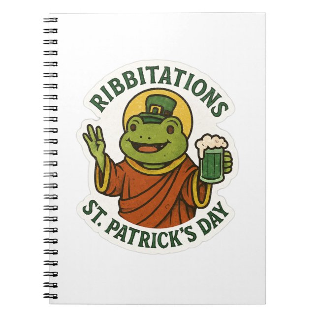 Lustiger Frosch St.Patrick's Day Notizblock (Vorderseite)