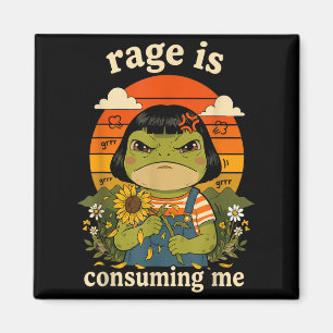 Lustiger Frosch-Zorn Verzehrt Sarkastisches Meme Magnet