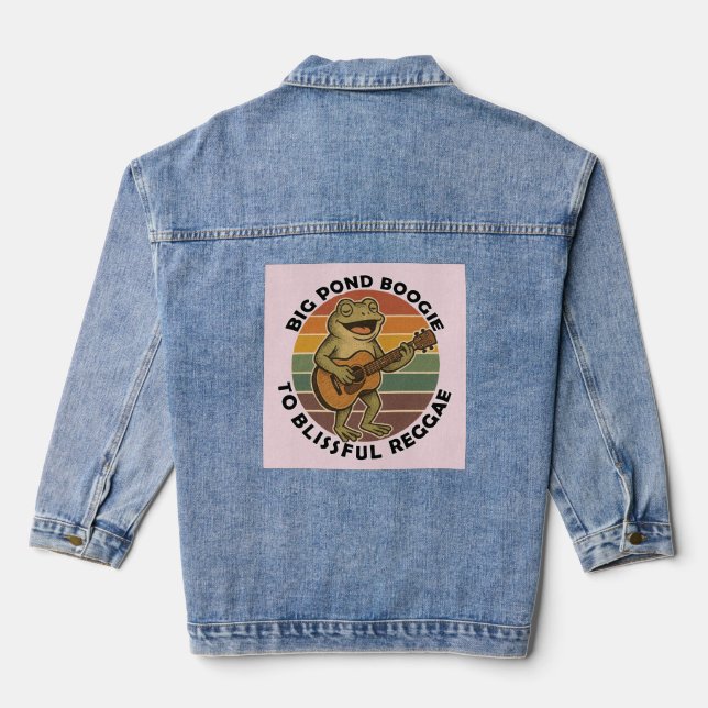 lustiger Froschgesang Jeansjacke (Rückseite)