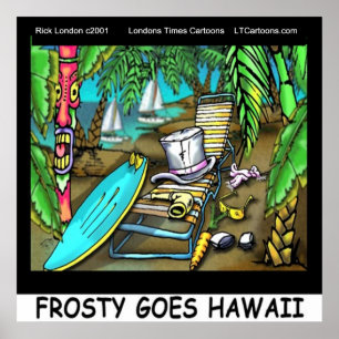 Lustiger Frosty Geht Hawaii Poster