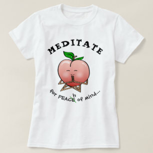 Lustiger Frucht-T-Shirts   Meditations-Pfirsich T-Shirt