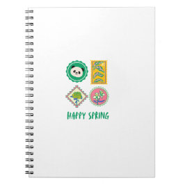 Lustiger Frühjahrs-Stempel-Panda Notizblock