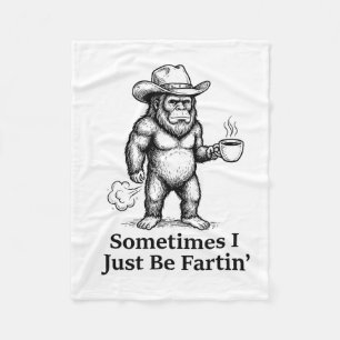 Lustiger furzender Bigfoot-Cowboy Manchmal furze i Fleecedecke