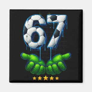 Lustiger Fußball 67 Sechs Sieben Lustiges Gen Alph Magnet