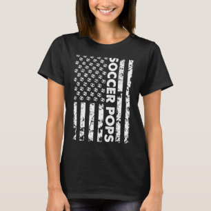 Lustiger Fußball knallt Amerikanische Flagge Vinta T-Shirt