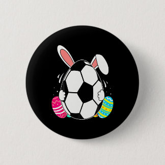 Lustiger Fußball Ll mit Hasenohren Ostertag Männer Button