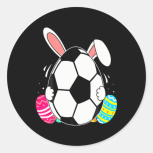 Lustiger Fußball Ll mit Hasenohren Ostertag Männer Runder Aufkleber
