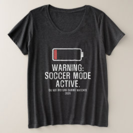 Lustiger Fußball-Modus Aktiv Niedrige Batterie Dis Große Größe T-Shirt