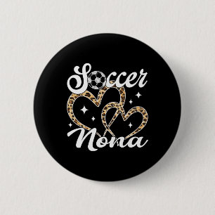 Lustiger Fußball Nona Leopard Fußballspieler Button