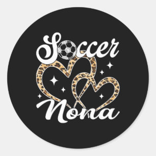 Lustiger Fußball Nona Leopard Fußballspieler Runder Aufkleber