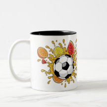 Lustiger Fußball Obst-Splash-Kaffeebecher