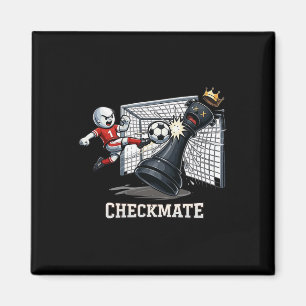 Lustiger Fußball-Schachbauer-Torschütze-Schachmatt Magnet