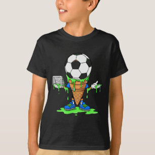 Lustiger Fußball-Tropf-Eiscreme-Kegel-Graph  T-Shirt
