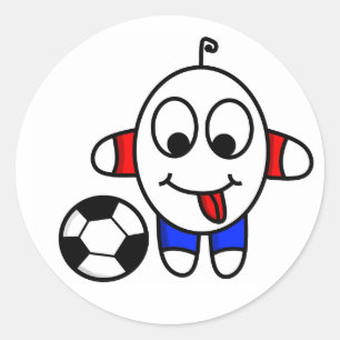 lustiger Fußball-Typ Runder Aufkleber