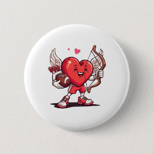Lustiger Fußball Valentinstag Jungen Mädchen Cupid Button