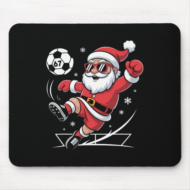 Lustiger Fußball-Weihnachtsmann 67 Meme Weihnachte Mousepad (Vorne)